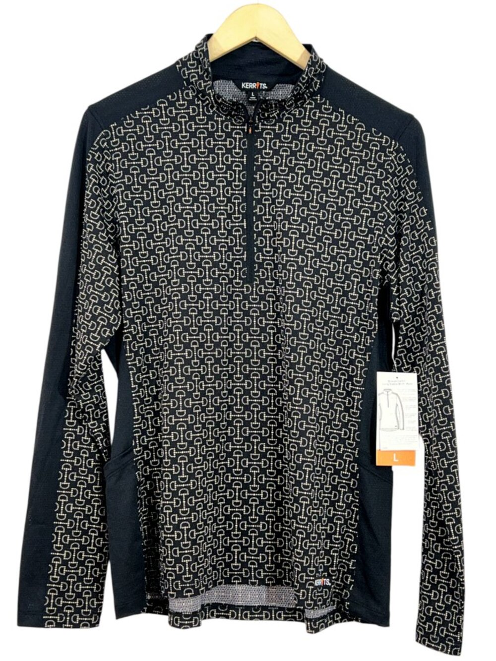 Kerrits Breeze Ice Fil Long Sleeve Print Shirt Large New